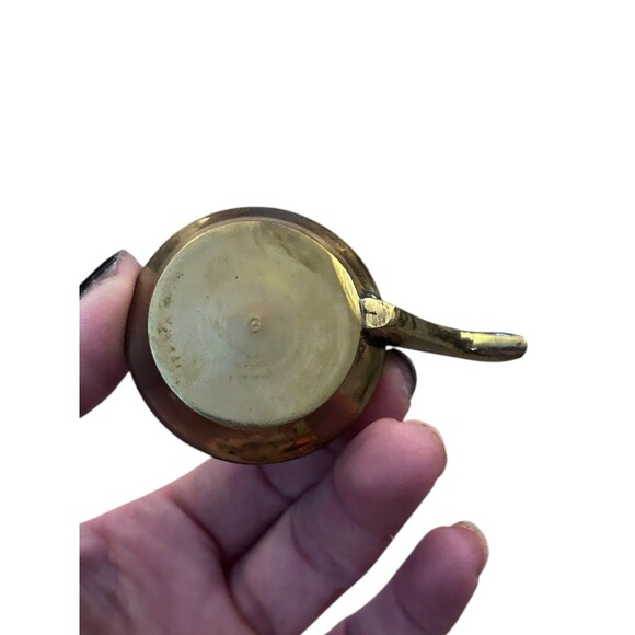 Vtg Mini Brass Teapot Kettle Spoon Fork & Stand Dollhouse Decorative - Picture 7 of 11